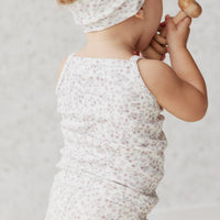 Organic Cotton Singlet - Posy Floral Childrens Singlet from Jamie Kay Australia