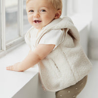 Kai Recycled Polyester Sherpa Vest - Natural Childrens Vest from Jamie Kay Australia