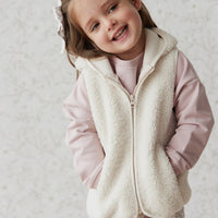 Kai Recycled Polyester Sherpa Vest - Natural Childrens Vest from Jamie Kay Australia