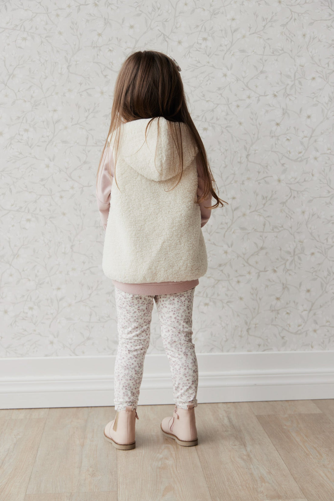 Kai Recycled Polyester Sherpa Vest - Natural Childrens Vest from Jamie Kay Australia