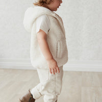 Kai Recycled Polyester Sherpa Vest - Natural Childrens Vest from Jamie Kay Australia