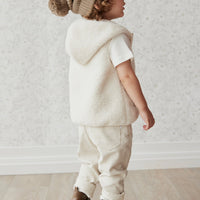 Kai Recycled Polyester Sherpa Vest - Natural Childrens Vest from Jamie Kay Australia