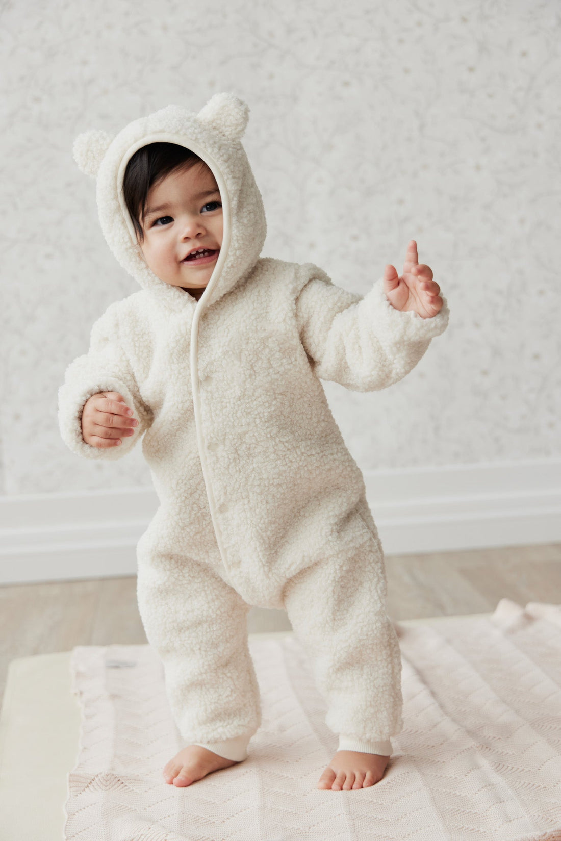 Sasha Recycled Polyester Sherpa Onepiece - Natural Childrens Onepiece from Jamie Kay Australia