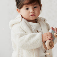 Tatum Recycled Polyester Sherpa Jacket - Natural Childrens Jacket from Jamie Kay Australia