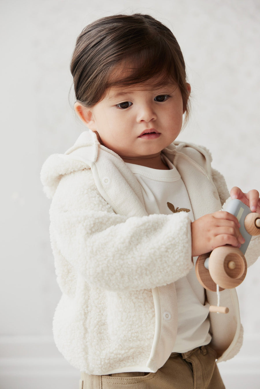 Tatum Recycled Polyester Sherpa Jacket - Natural Childrens Jacket from Jamie Kay Australia