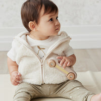 Kai Recycled Polyester Sherpa Vest - Natural Childrens Vest from Jamie Kay Australia