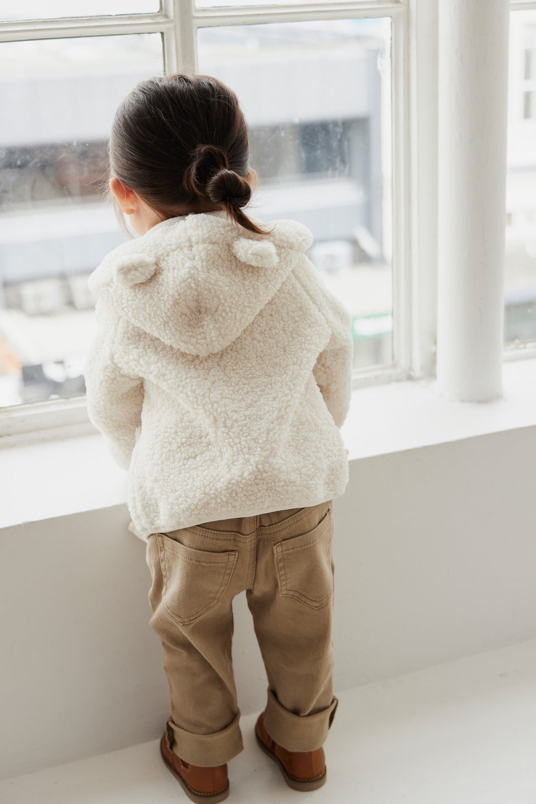 Tatum Recycled Polyester Sherpa Jacket - Natural Childrens Jacket from Jamie Kay Australia