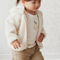 Tatum Recycled Polyester Sherpa Jacket - Natural Childrens Jacket from Jamie Kay Australia