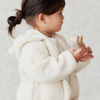 Tatum Recycled Polyester Sherpa Jacket - Natural Childrens Jacket from Jamie Kay Australia