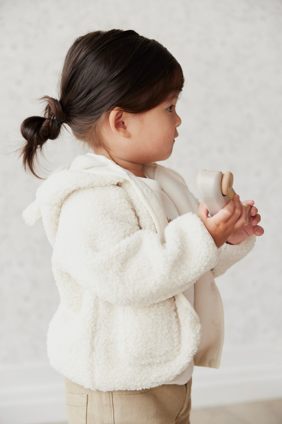 Tatum Recycled Polyester Sherpa Jacket - Natural Childrens Jacket from Jamie Kay Australia