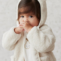 Tatum Recycled Polyester Sherpa Jacket - Natural Childrens Jacket from Jamie Kay Australia