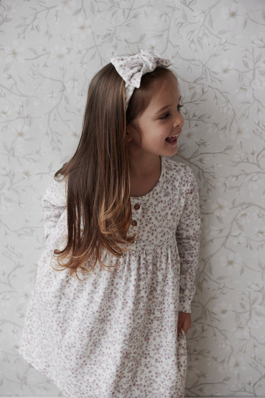 Organic Cotton Bridget Dress - Posy Floral Childrens Dress from Jamie Kay Australia