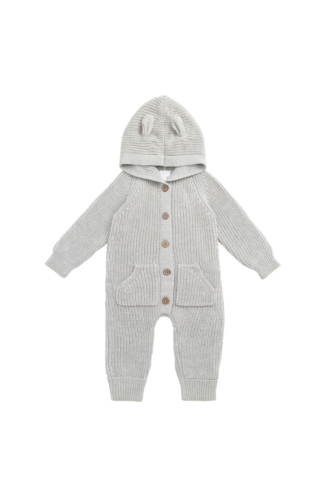 Bear Knit Onepiece - Light Grey Marle Childrens Onepiece from Jamie Kay Australia