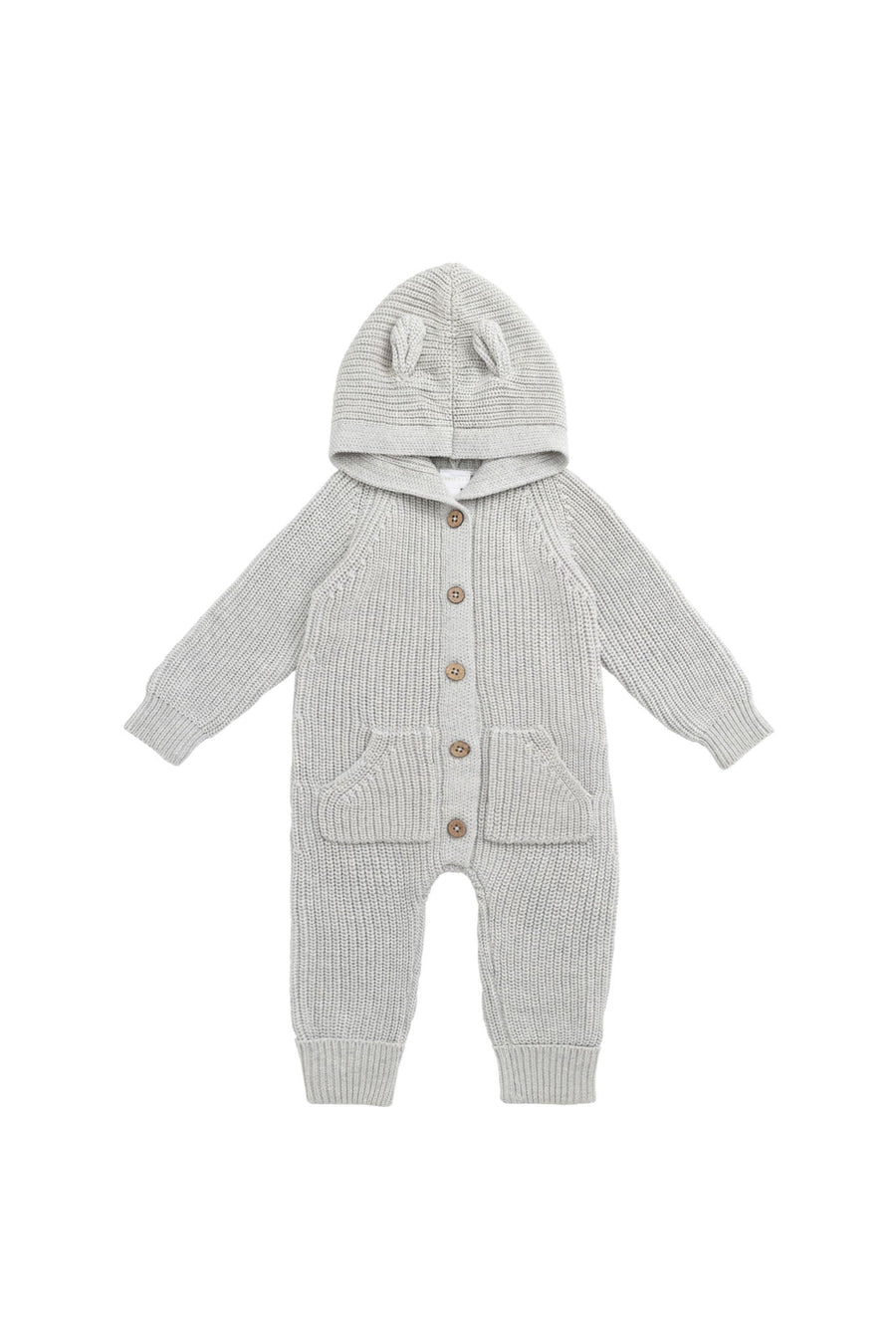 Bear Knit Onepiece - Light Grey Marle Childrens Onepiece from Jamie Kay Australia