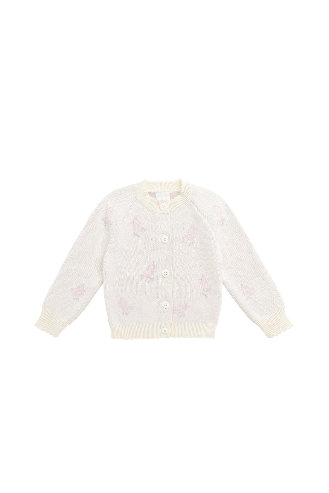 Cassie Jacquard Cardigan - Egret Childrens Cardigan from Jamie Kay Australia
