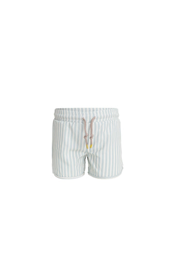 Declan Board Short - Variegated Stripe Cenote Childrens Swimwear from Jamie Kay Australia