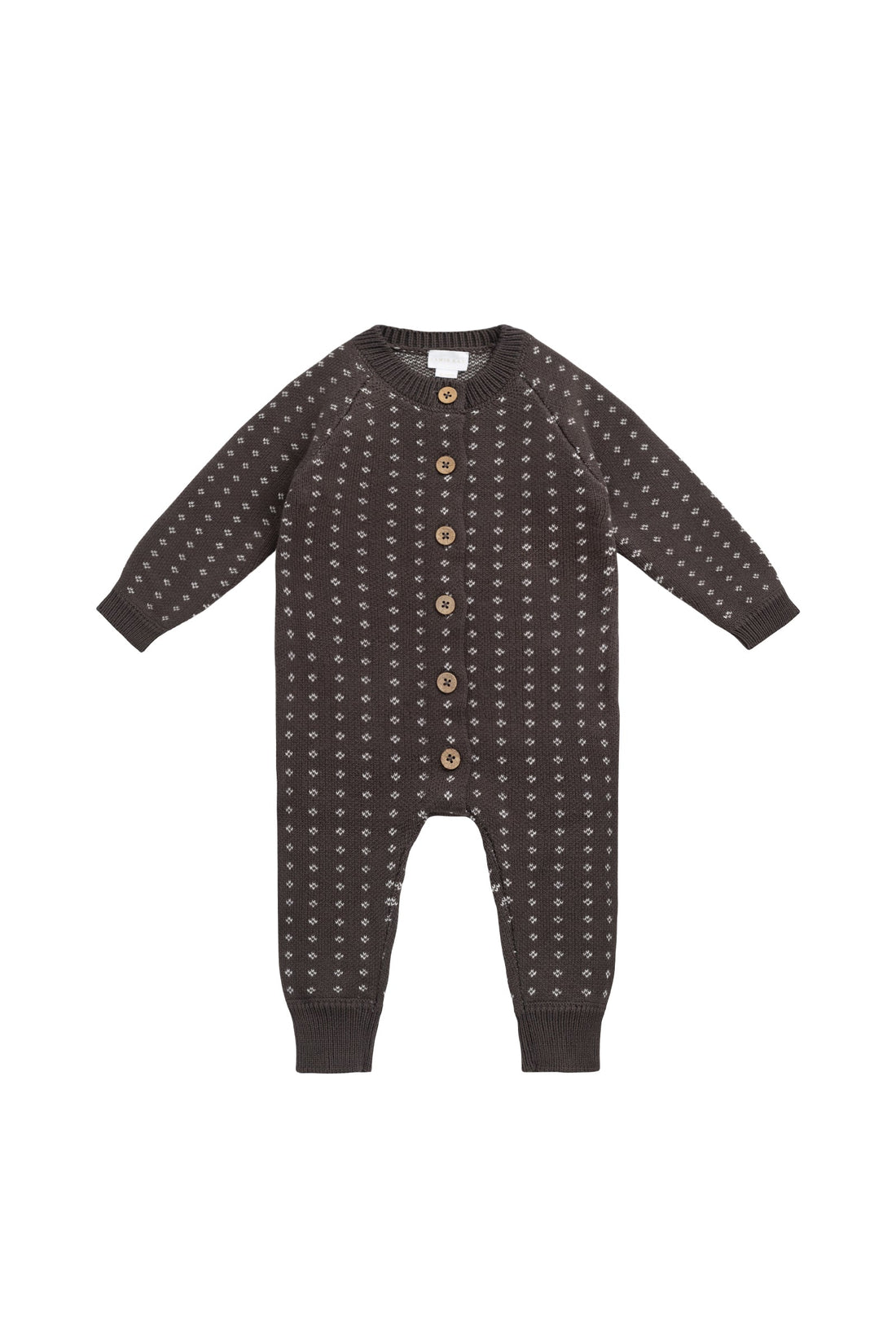 Dorian Onepiece - Knitted Diamonds Coffee Childrens Onepiece from Jamie Kay Australia