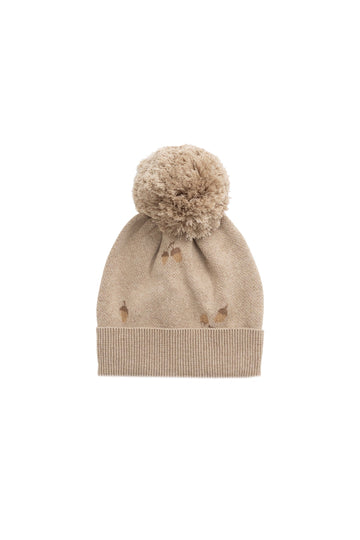 Easton Hat - Forest Acorns Cashew Marle Childrens Beanie from Jamie Kay Australia