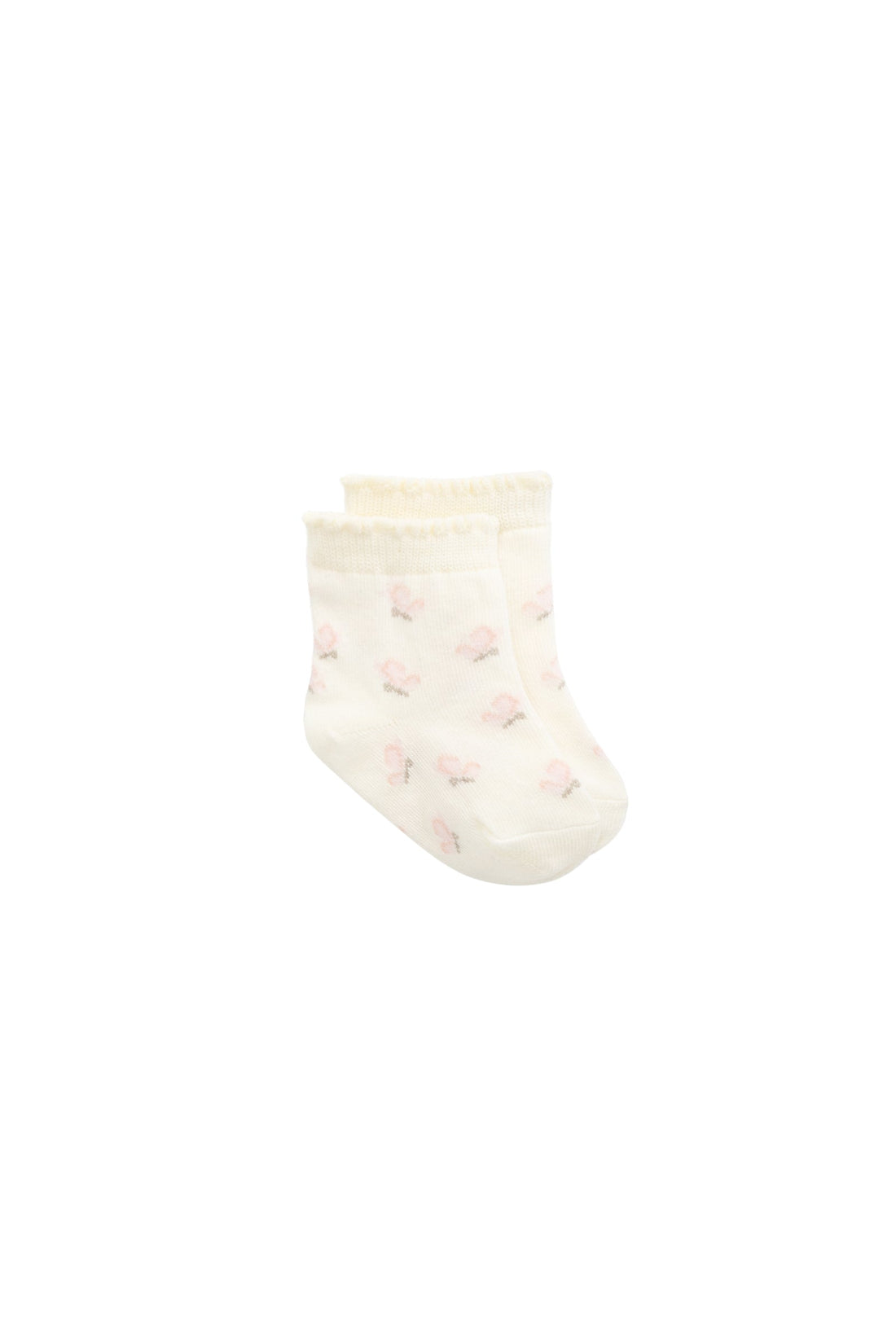 Maya Jacquard Sock - Egret Childrens Sock from Jamie Kay Australia