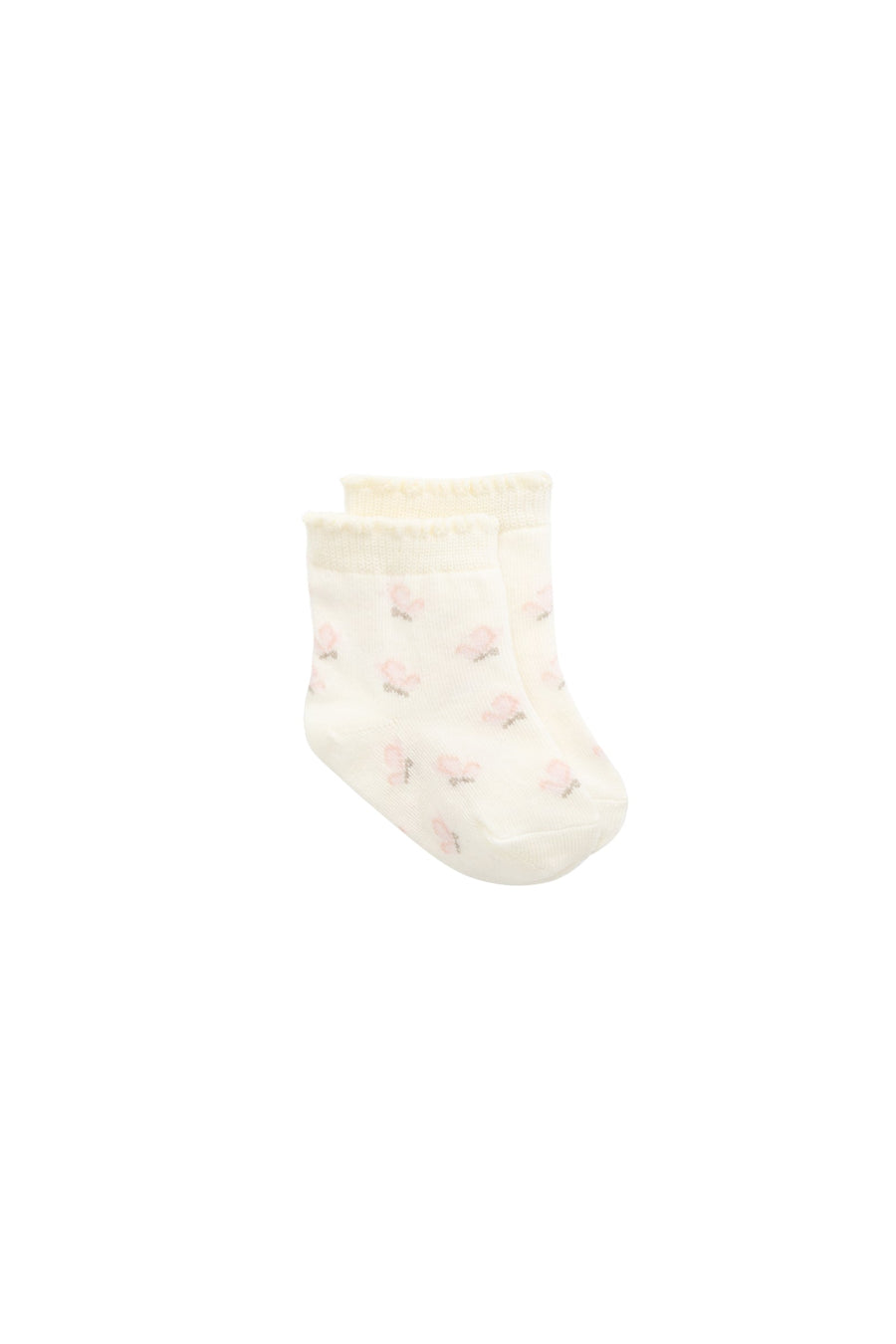 Maya Jacquard Sock - Egret Childrens Sock from Jamie Kay Australia