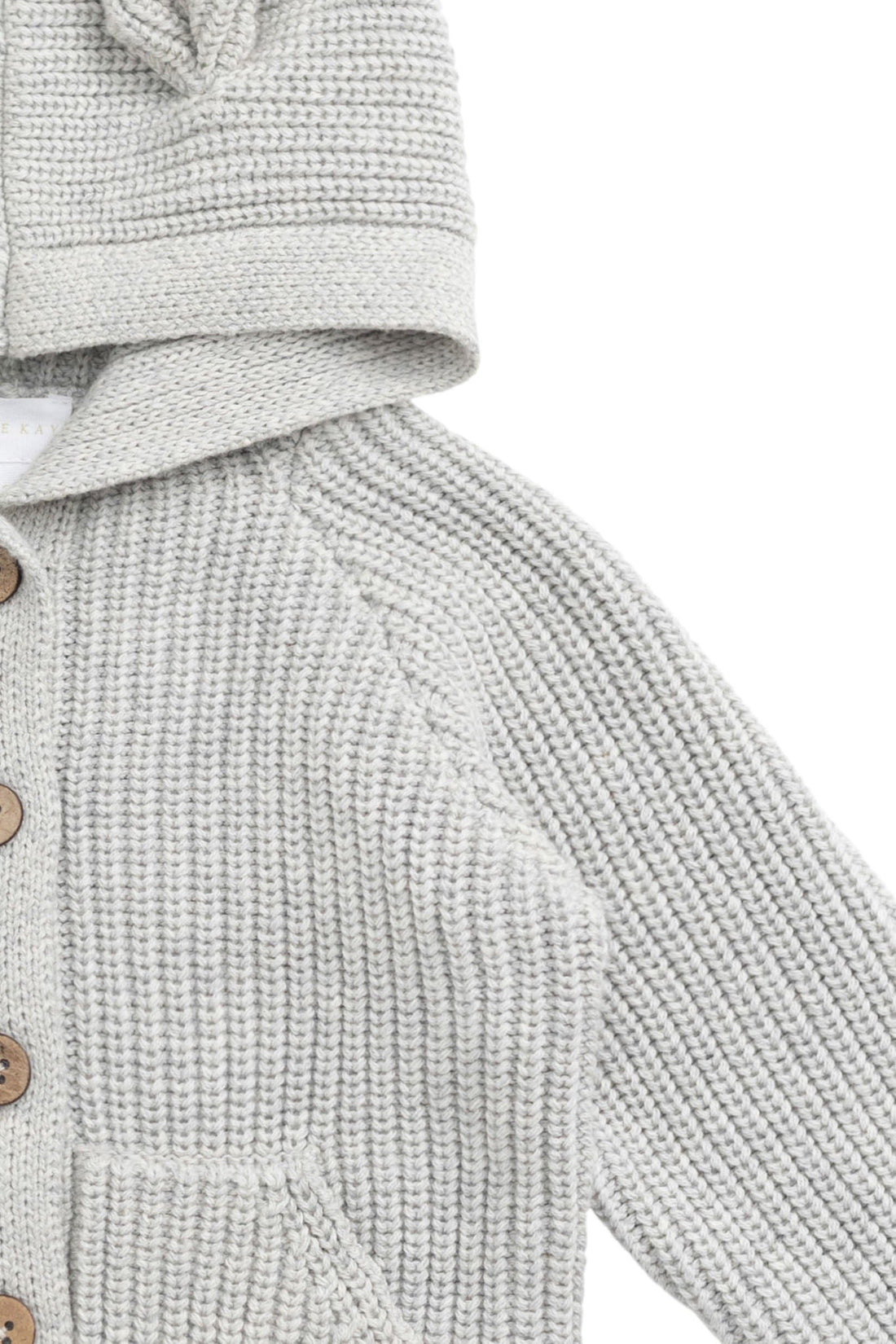 OG Bear Knit - Light Grey Marle Childrens Cardigan from Jamie Kay Australia