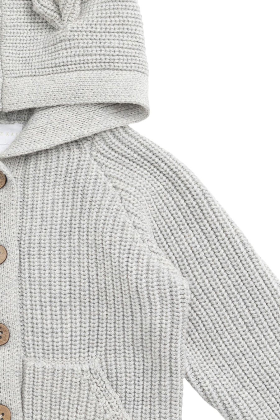 OG Bear Knit - Light Grey Marle Childrens Cardigan from Jamie Kay Australia