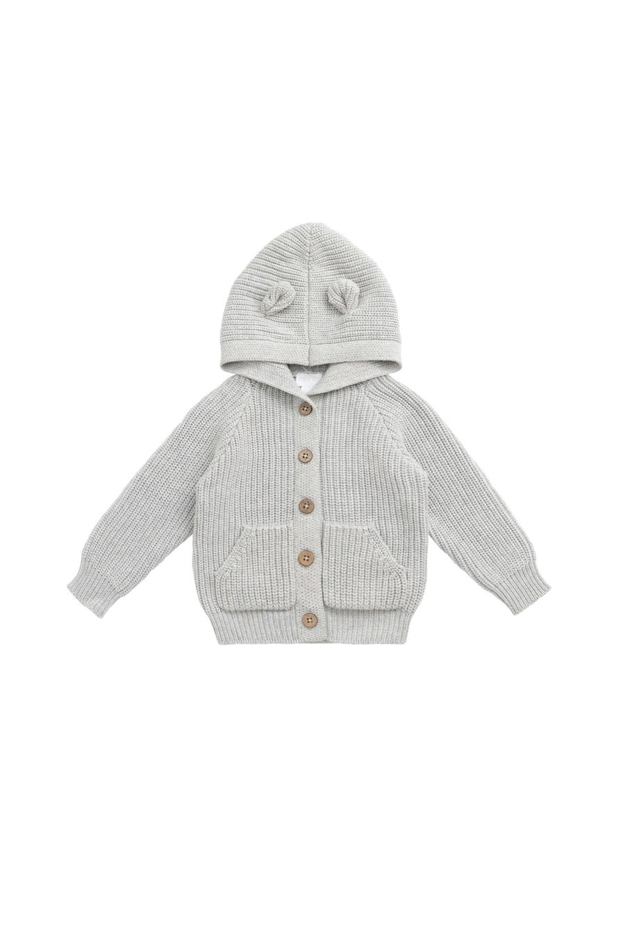OG Bear Knit - Light Grey Marle Childrens Cardigan from Jamie Kay Australia