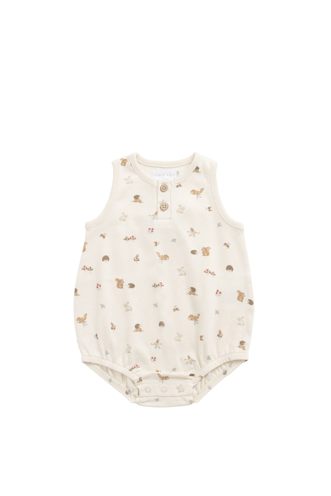 Organic Cotton Archie Playsuit - Forest Gathering Childrens Playsuit from Jamie Kay Australia