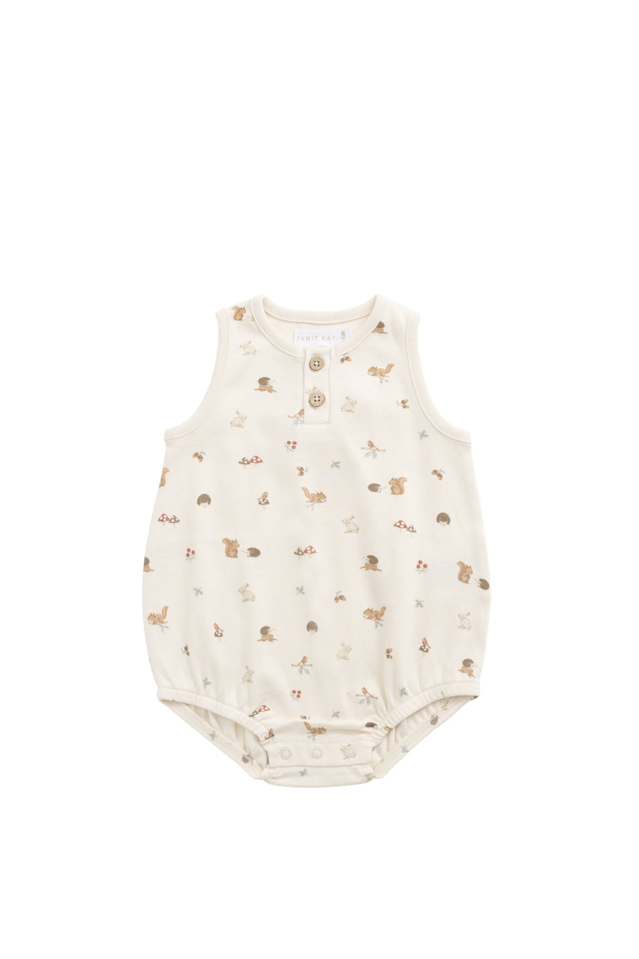 Organic Cotton Archie Playsuit - Forest Gathering Childrens Playsuit from Jamie Kay Australia