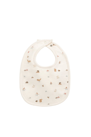 Organic Cotton Bib - Forest Gathering Childrens Bib from Jamie Kay Australia