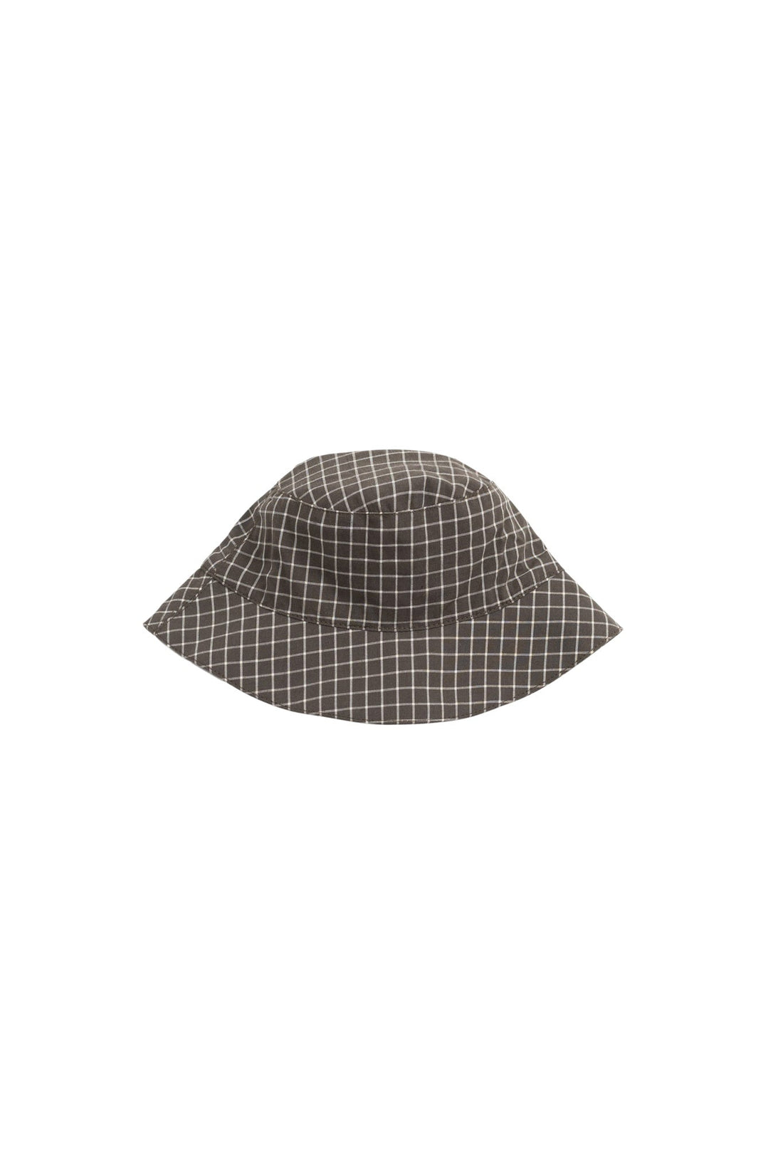 Organic Cotton Bucket Hat - Coffee Grid Childrens Hat from Jamie Kay Australia