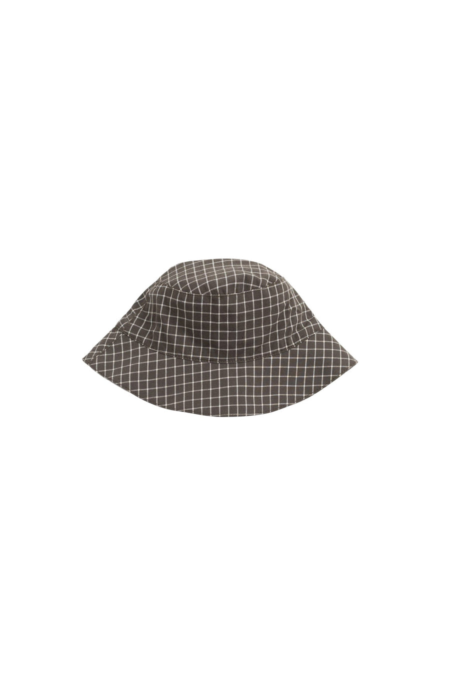Organic Cotton Bucket Hat - Coffee Grid Childrens Hat from Jamie Kay Australia