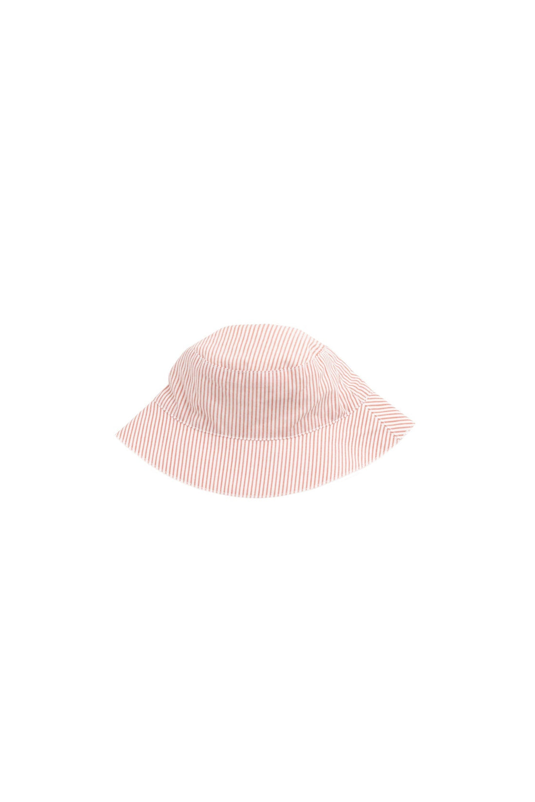 Organic Cotton Bucket Hat - Terracotta Stripe Terracotta/Egret Childrens Hat from Jamie Kay Australia