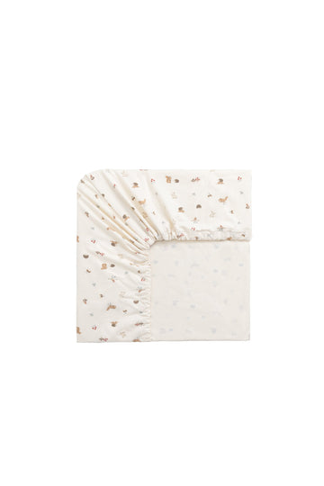 Organic Cotton Cot Sheet - Forest Gathering Childrens Cot Sheet from Jamie Kay Australia