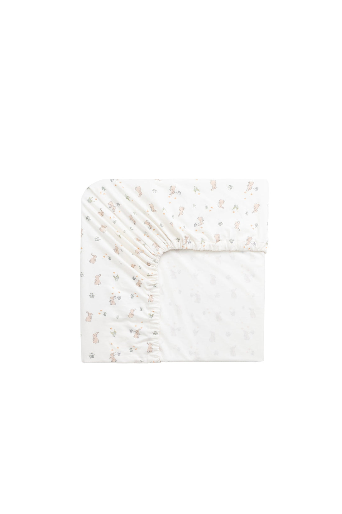 Organic Cotton Cot Sheet - Lapin Jardin Crisp Childrens Pyjama from Jamie Kay Australia