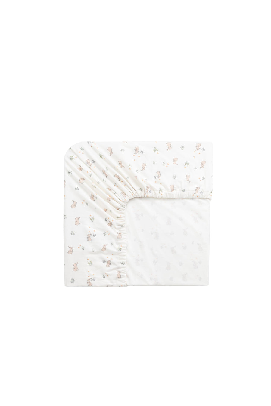 Organic Cotton Cot Sheet - Lapin Jardin Crisp Childrens Pyjama from Jamie Kay Australia