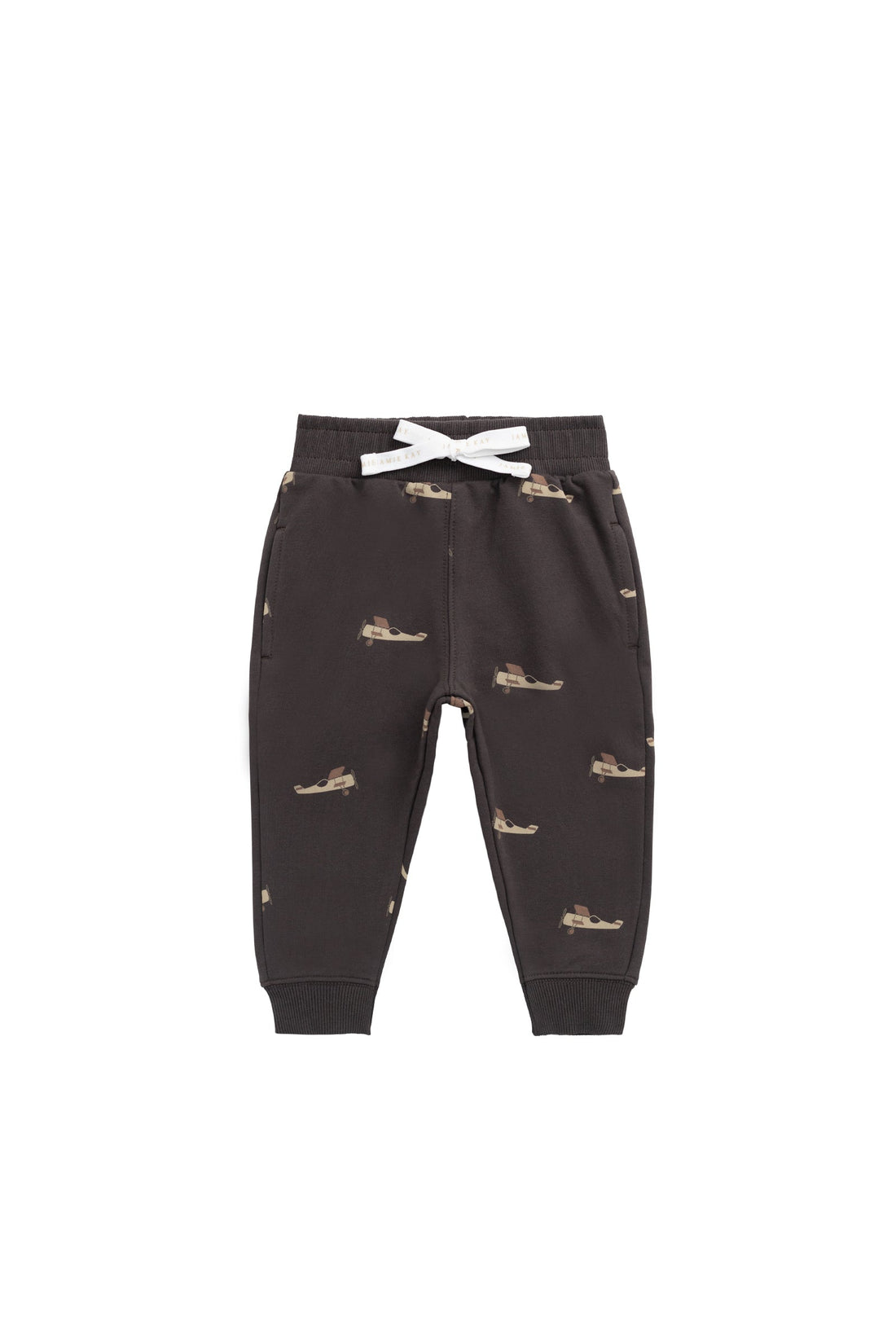 Organic Cotton Dominic Track Pant - Pilot Planes Bistre Childrens Pant from Jamie Kay Australia