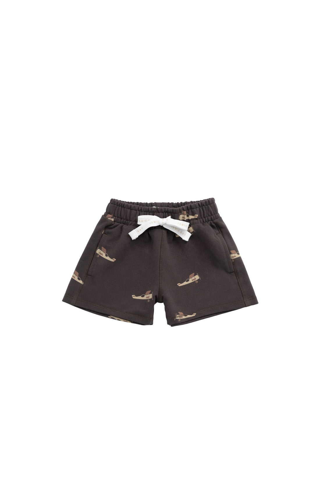 Organic Cotton Jalen Short - Pilot Planes Bistre Childrens Short from Jamie Kay Australia