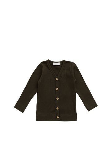 Organic Cotton Modal Cardigan - Bistre Childrens Cardigan from Jamie Kay Australia