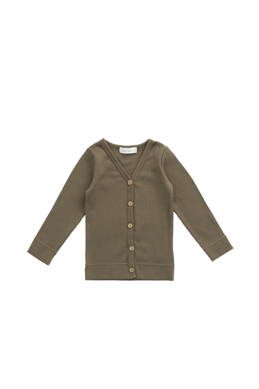 Organic Cotton Modal Cardigan - Fir Bark Childrens Cardigan from Jamie Kay Australia