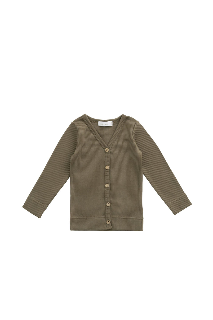 Organic Cotton Modal Cardigan - Fir Bark Childrens Cardigan from Jamie Kay Australia