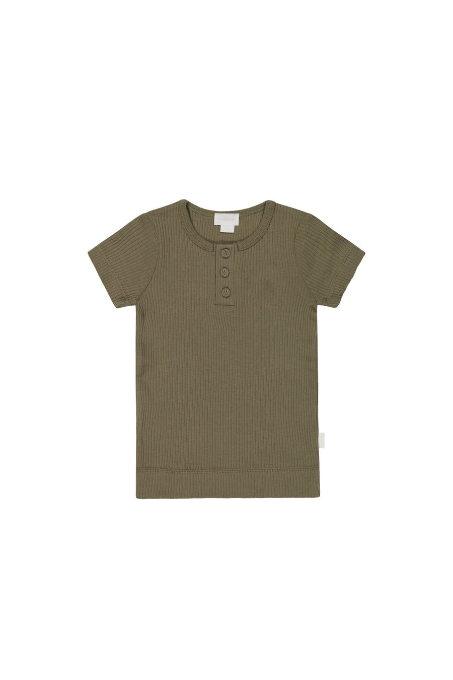 Organic Cotton Modal Henley Tee - Fir Bark Childrens Top from Jamie Kay Australia