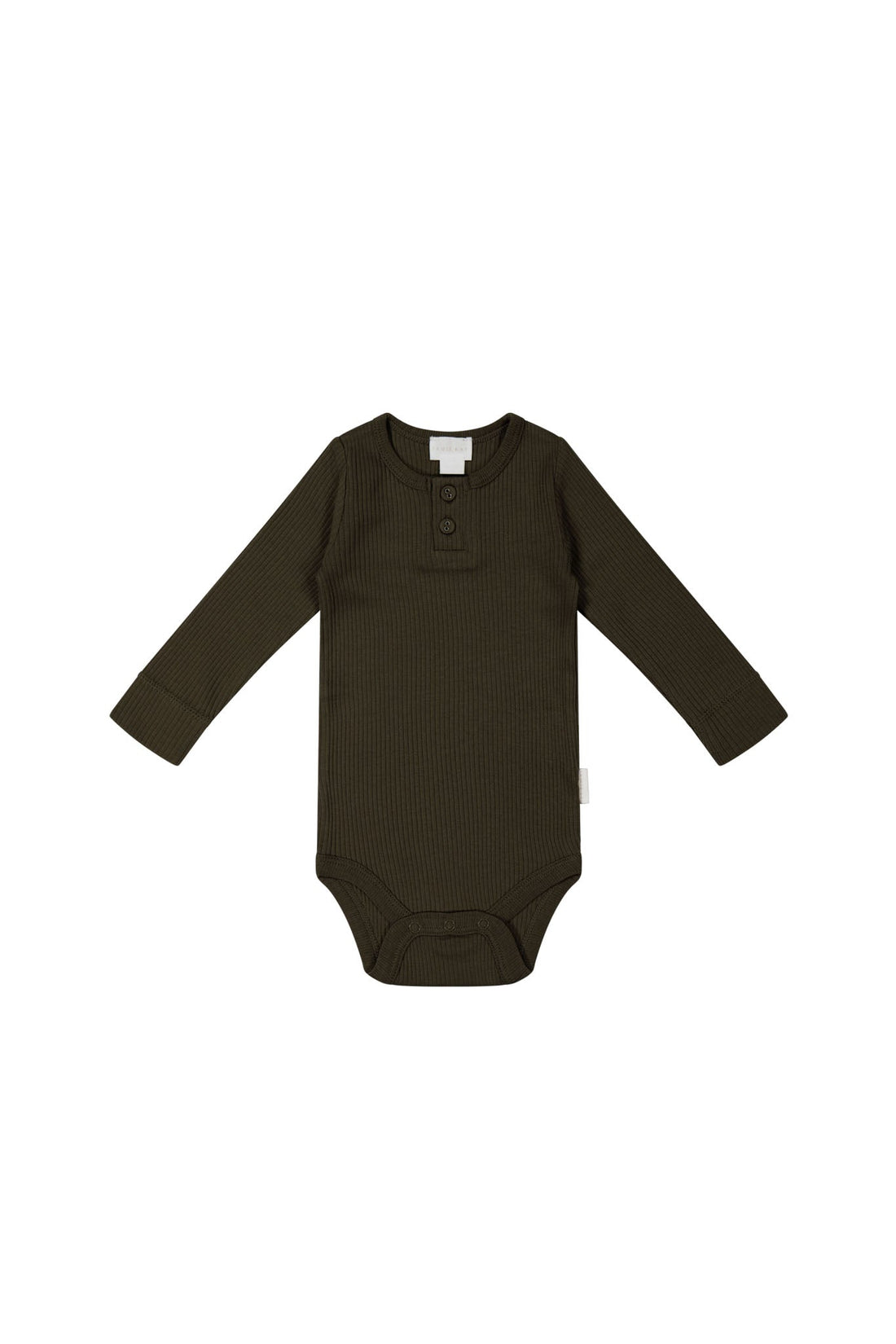 Organic Cotton Modal Long Sleeve Bodysuit - Bistre Childrens Bodysuit from Jamie Kay Australia