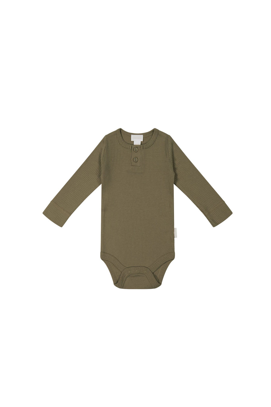 Organic Cotton Modal Long Sleeve Bodysuit - Fir Bark Childrens Bodysuit from Jamie Kay Australia