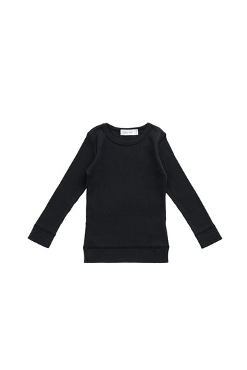 Organic Cotton Modal Marina Long Sleeve Top - Ebony Childrens Top from Jamie Kay Australia