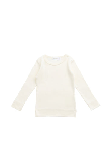 Organic Cotton Modal Marina Long Sleeve Top - Parchment Childrens Top from Jamie Kay Australia