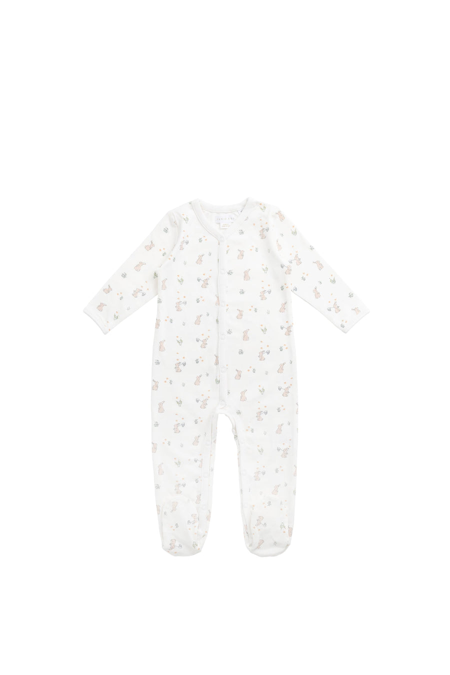 Organic Cotton Murphy Onepiece - Lapin Jardin Crisp Childrens Pyjama from Jamie Kay Australia