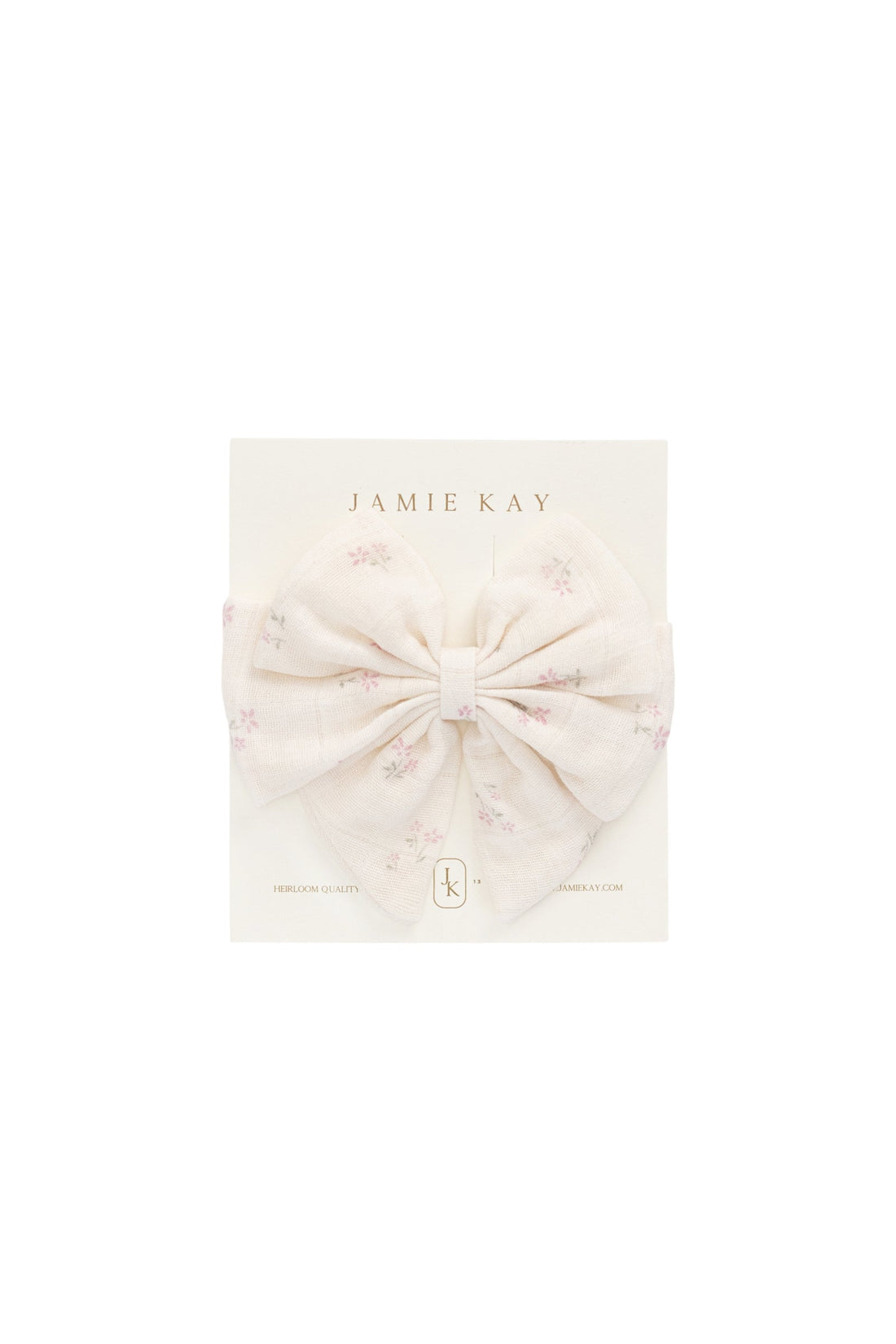 Organic Cotton Muslin Annalise Bow - Pauline Pink Childrens Bow from Jamie Kay Australia