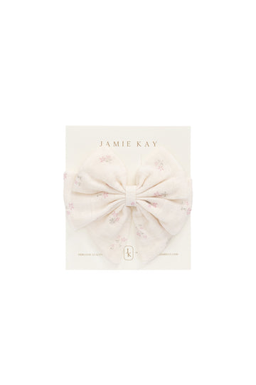 Organic Cotton Muslin Annalise Bow - Pauline Pink Childrens Bow from Jamie Kay Australia