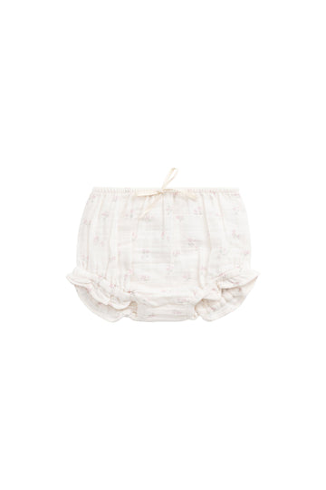 Organic Cotton Muslin Frill Bloomer - Pauline Pink Childrens Bloomer from Jamie Kay Australia